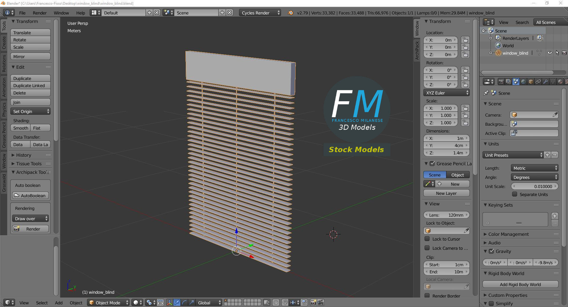 Window blind 3D model_9