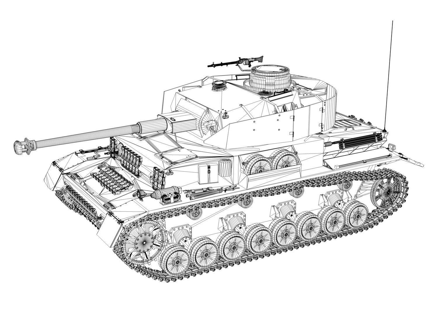 PzKpfw IV - Panzer 4 - Ausf J - 611 3D model_11