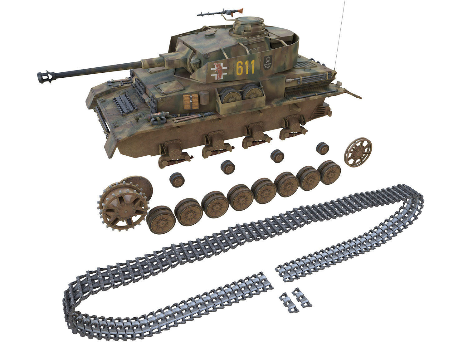 PzKpfw IV - Panzer 4 - Ausf J - 611 3D model_10