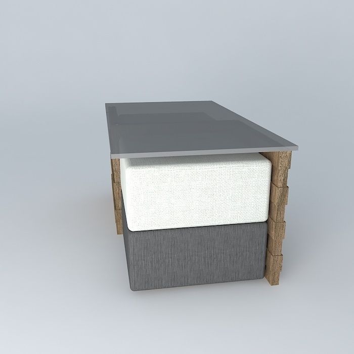 Center table with Poof Free 3D model_2