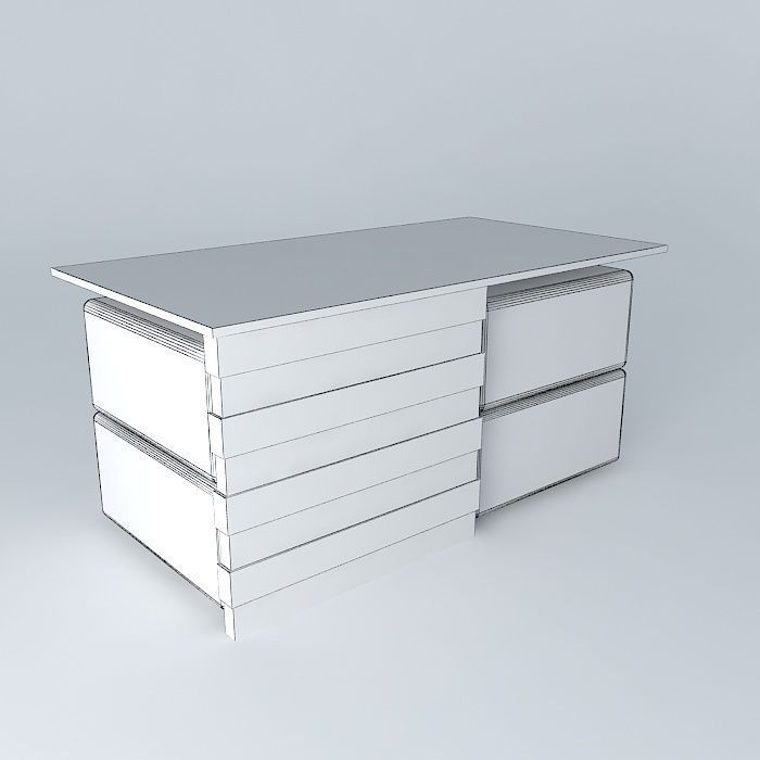 Center table with Poof Free 3D model_3