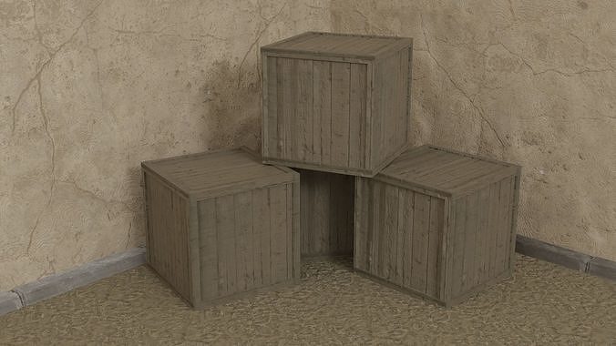 Wooden Crate Free low-poly 3D model