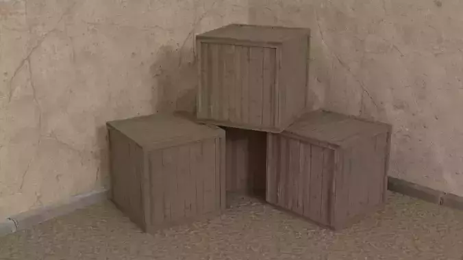 Wooden Crate Free low-poly 3D model