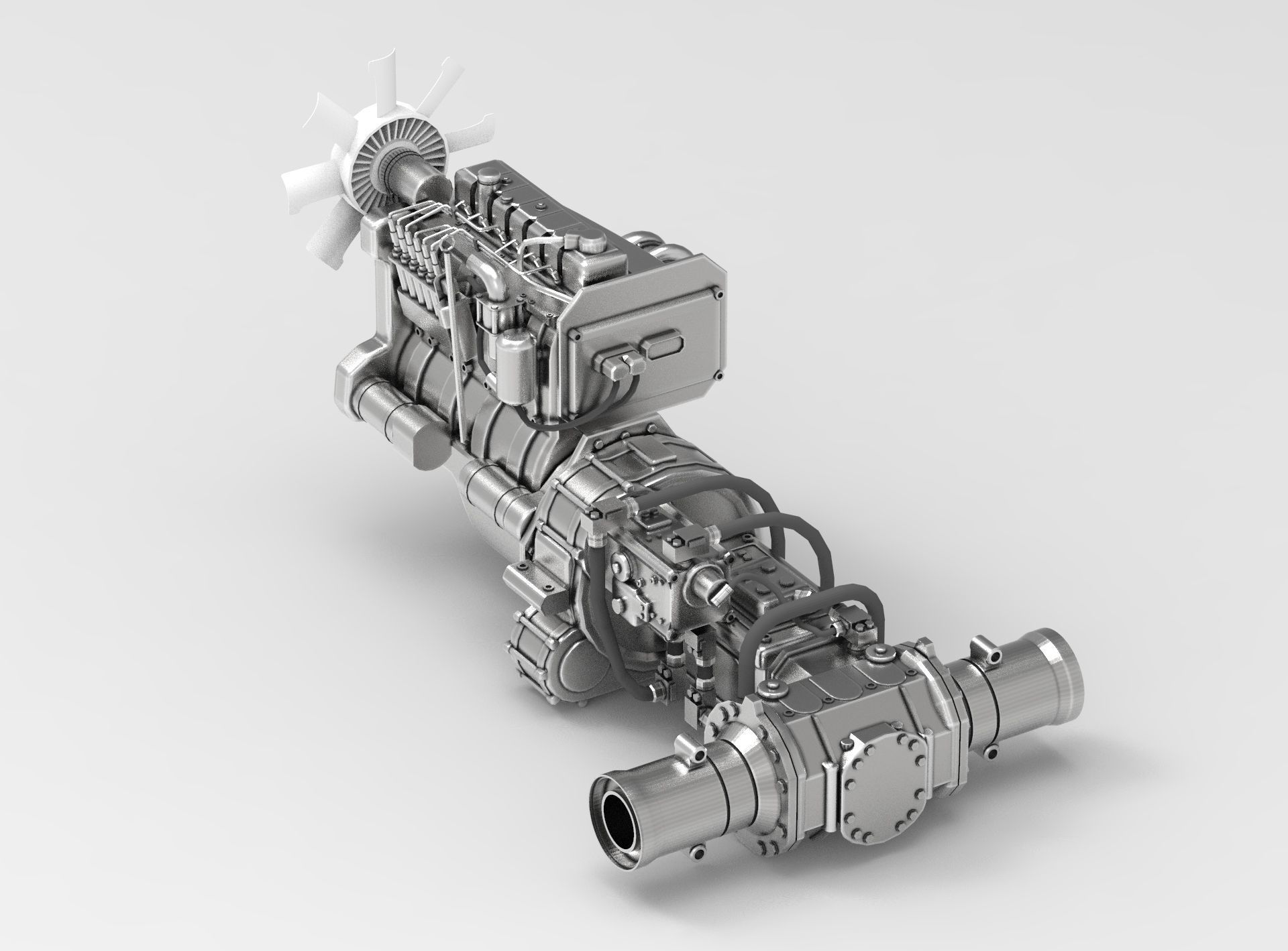 Diesel Engine 3D model_1