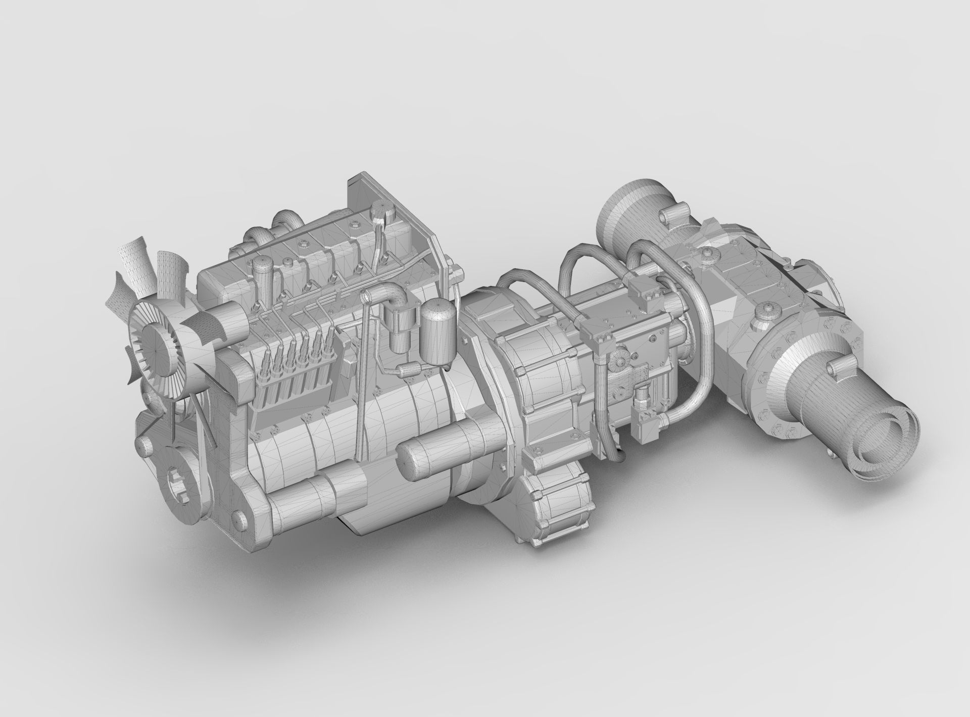 Diesel Engine 3D model_5