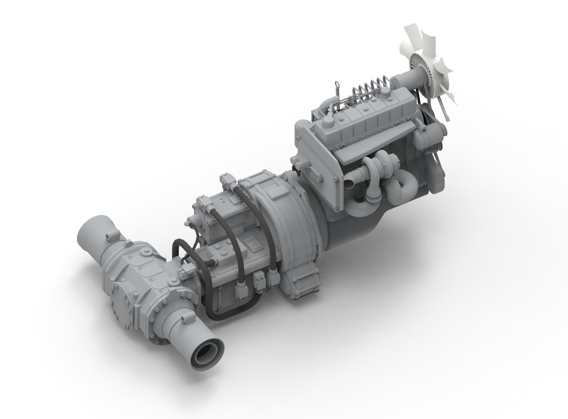 Diesel Engine 3D model_3