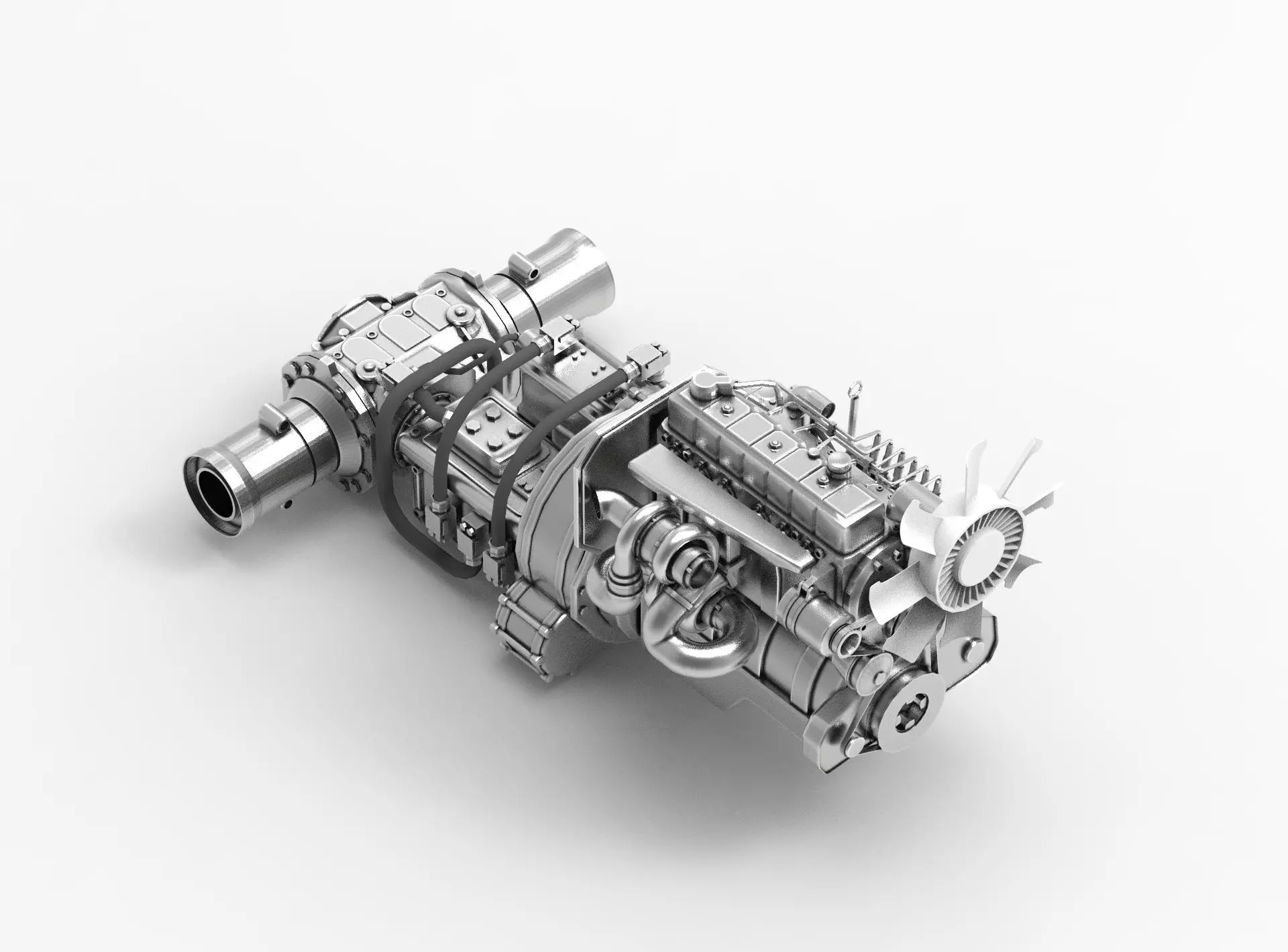 Diesel Engine 3D model_0