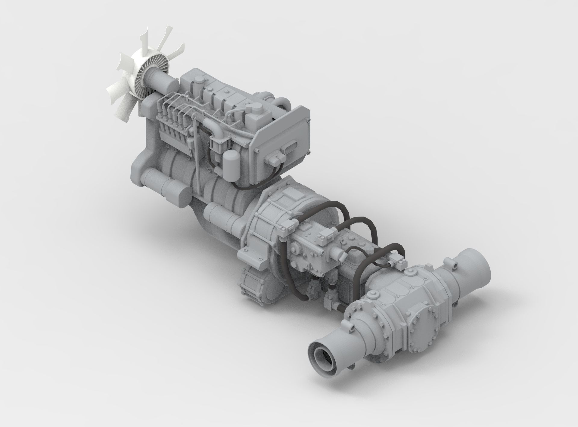 Diesel Engine 3D model_2