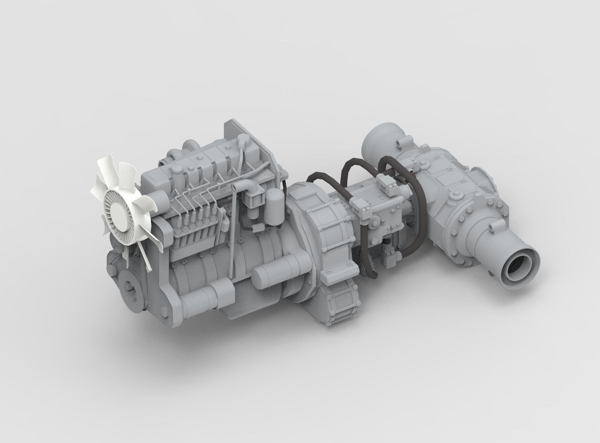 Diesel Engine 3D model_4