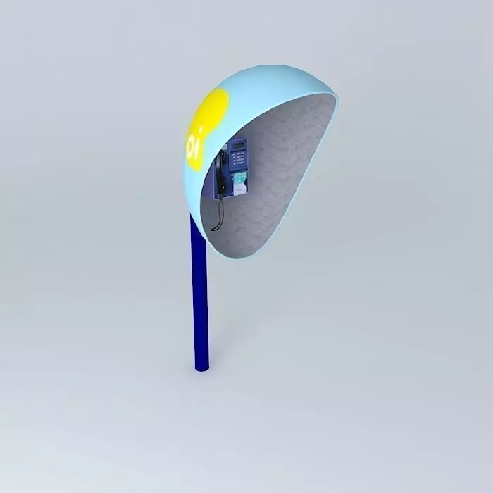 Booth  Telephone  Hi Free 3D model_0