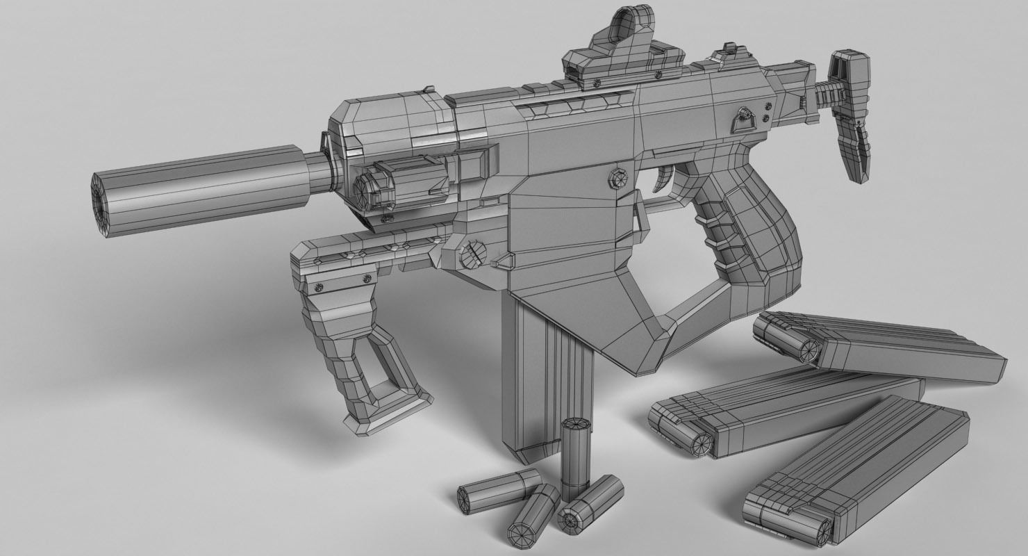 Semi-Automatic Shotgun MAS R1 Low-poly 3D model_13
