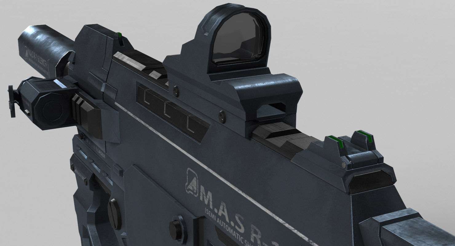 Semi-Automatic Shotgun MAS R1 Low-poly 3D model_12