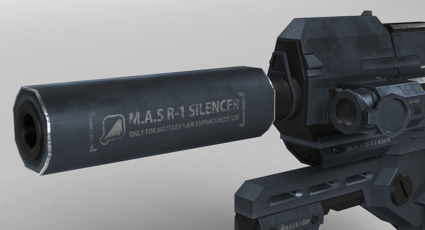 Semi-Automatic Shotgun MAS R1 Low-poly 3D model_8