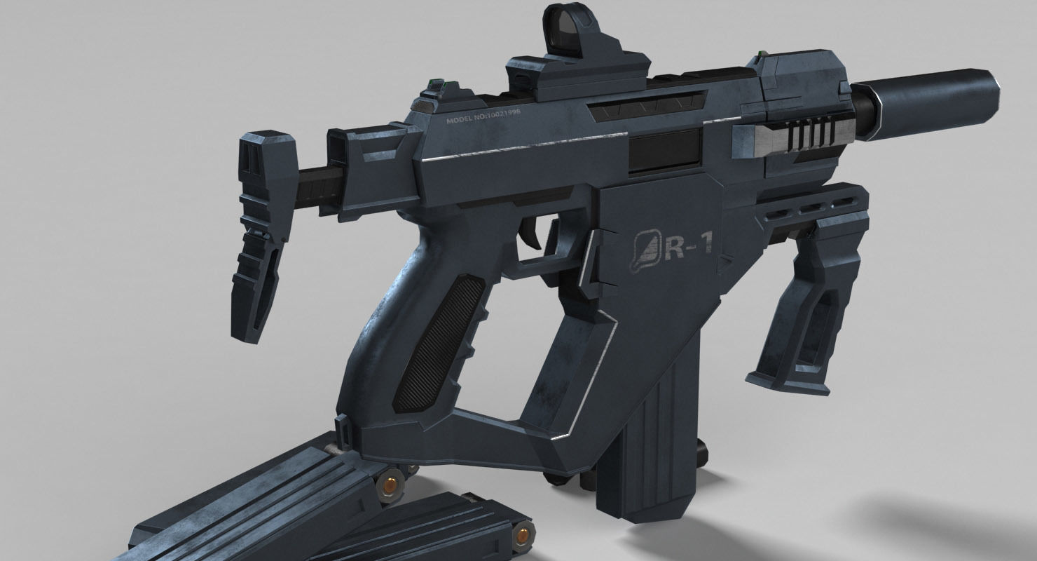 Semi-Automatic Shotgun MAS R1 Low-poly 3D model_6