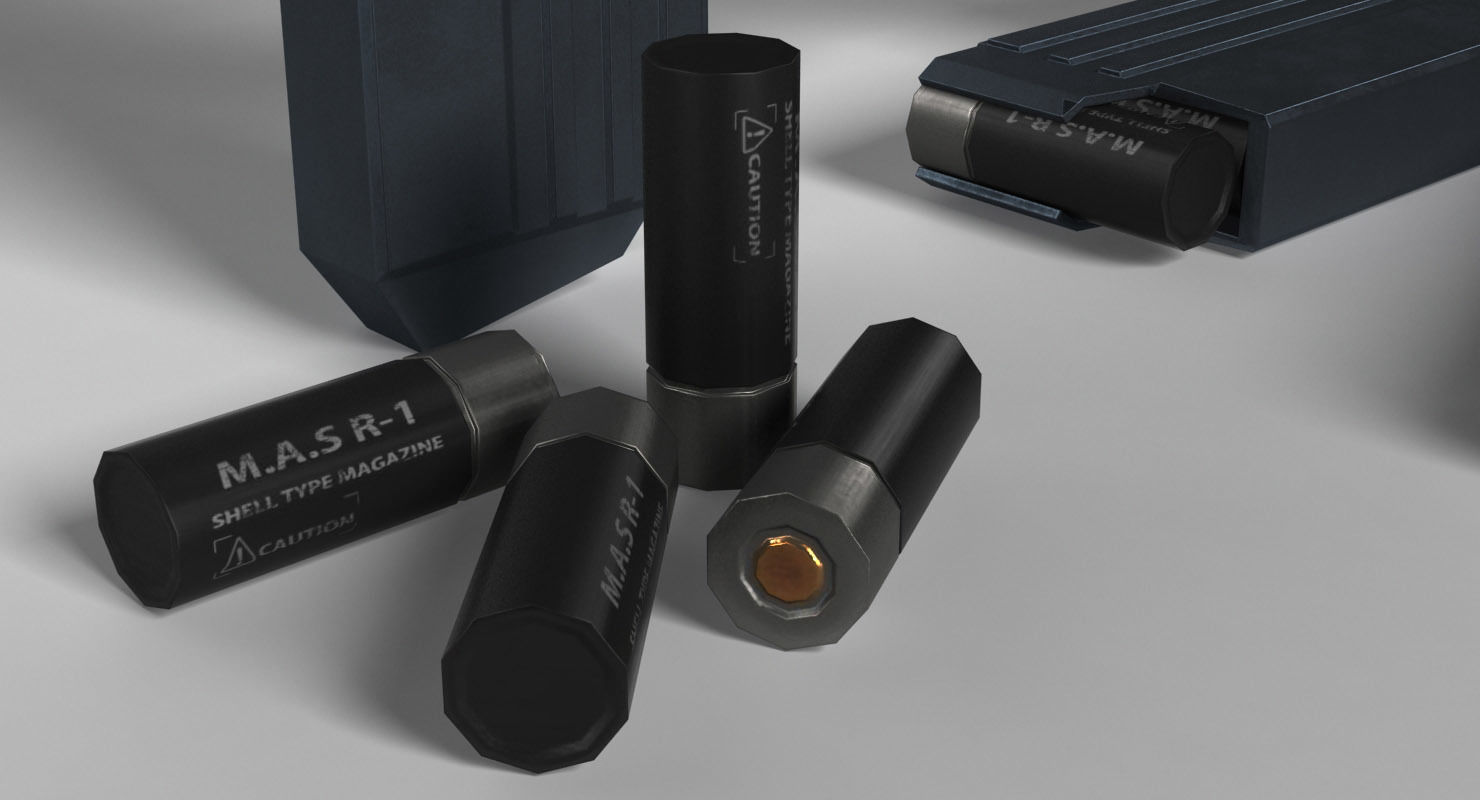 Semi-Automatic Shotgun MAS R1 Low-poly 3D model_10