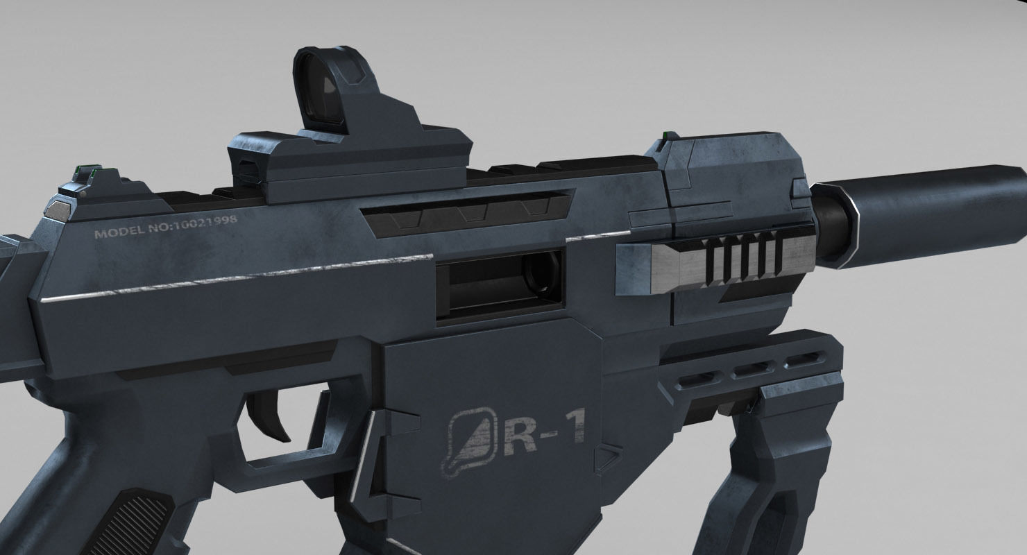 Semi-Automatic Shotgun MAS R1 Low-poly 3D model_3