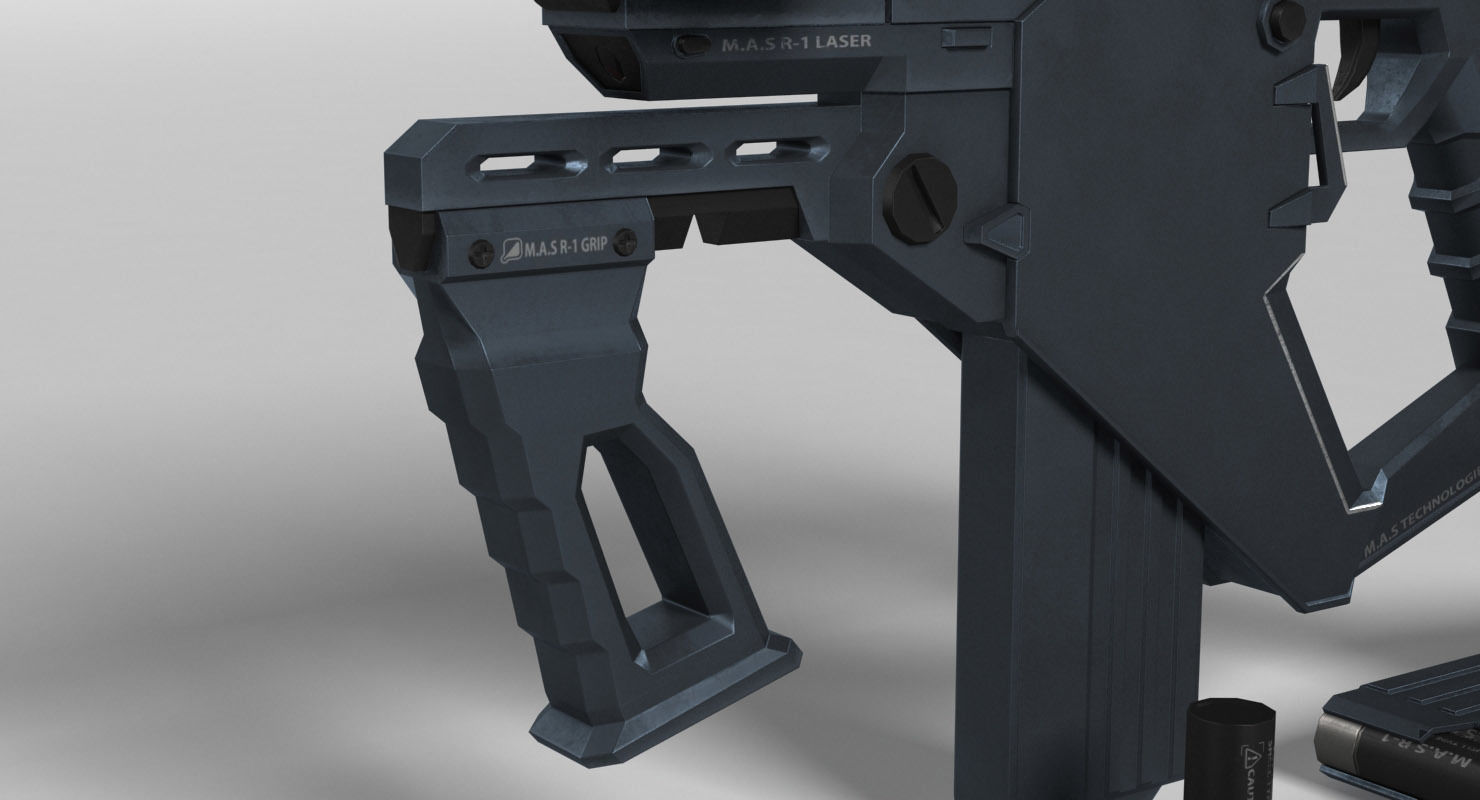 Semi-Automatic Shotgun MAS R1 Low-poly 3D model_9