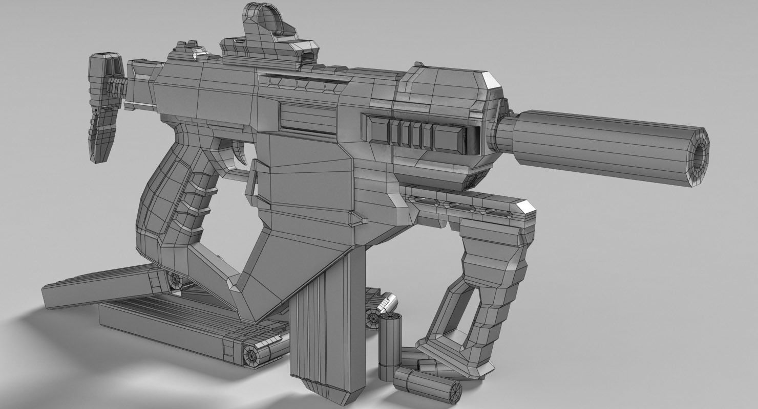 Semi-Automatic Shotgun MAS R1 Low-poly 3D model_14