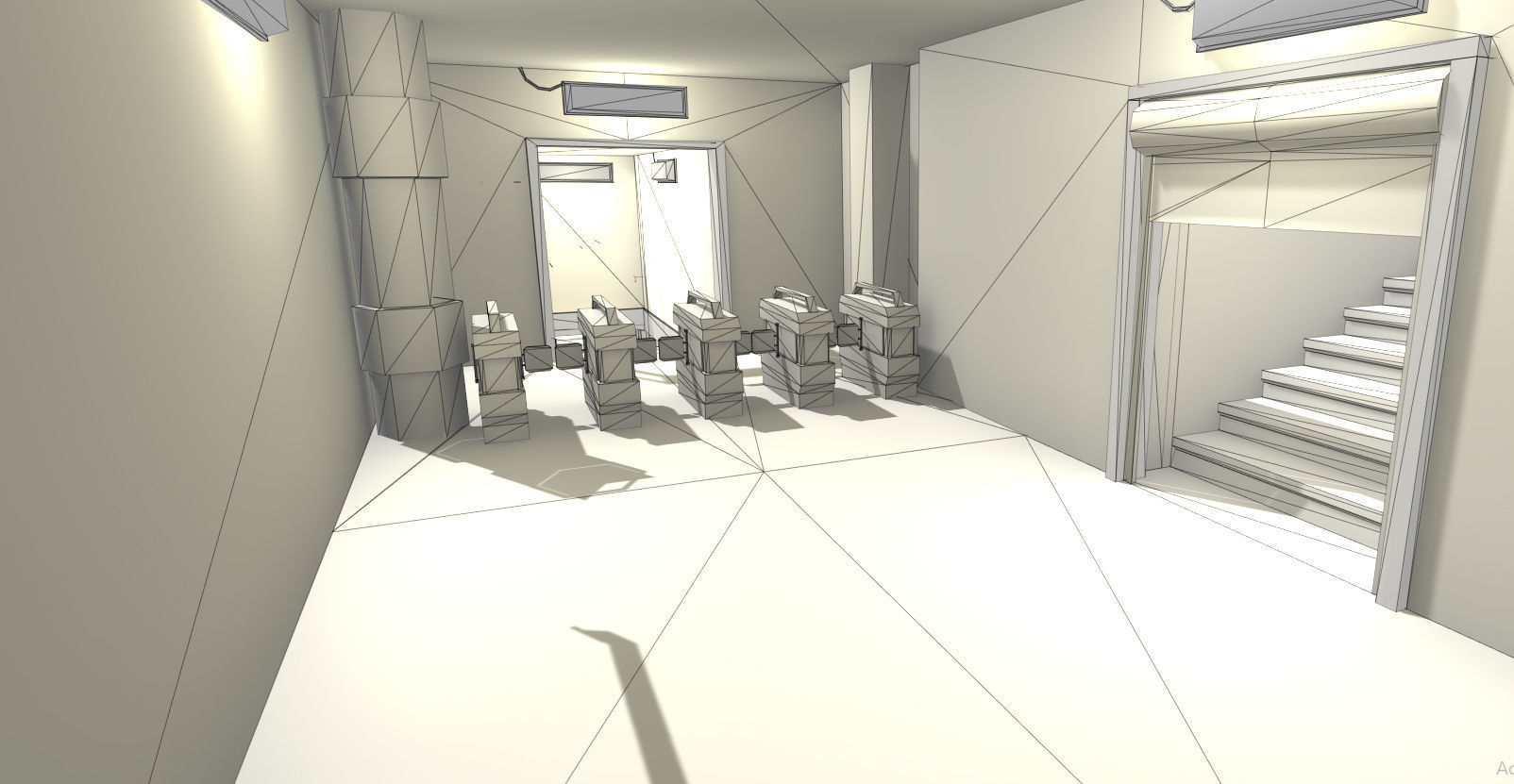 Metro Station Low-poly 3D model_8