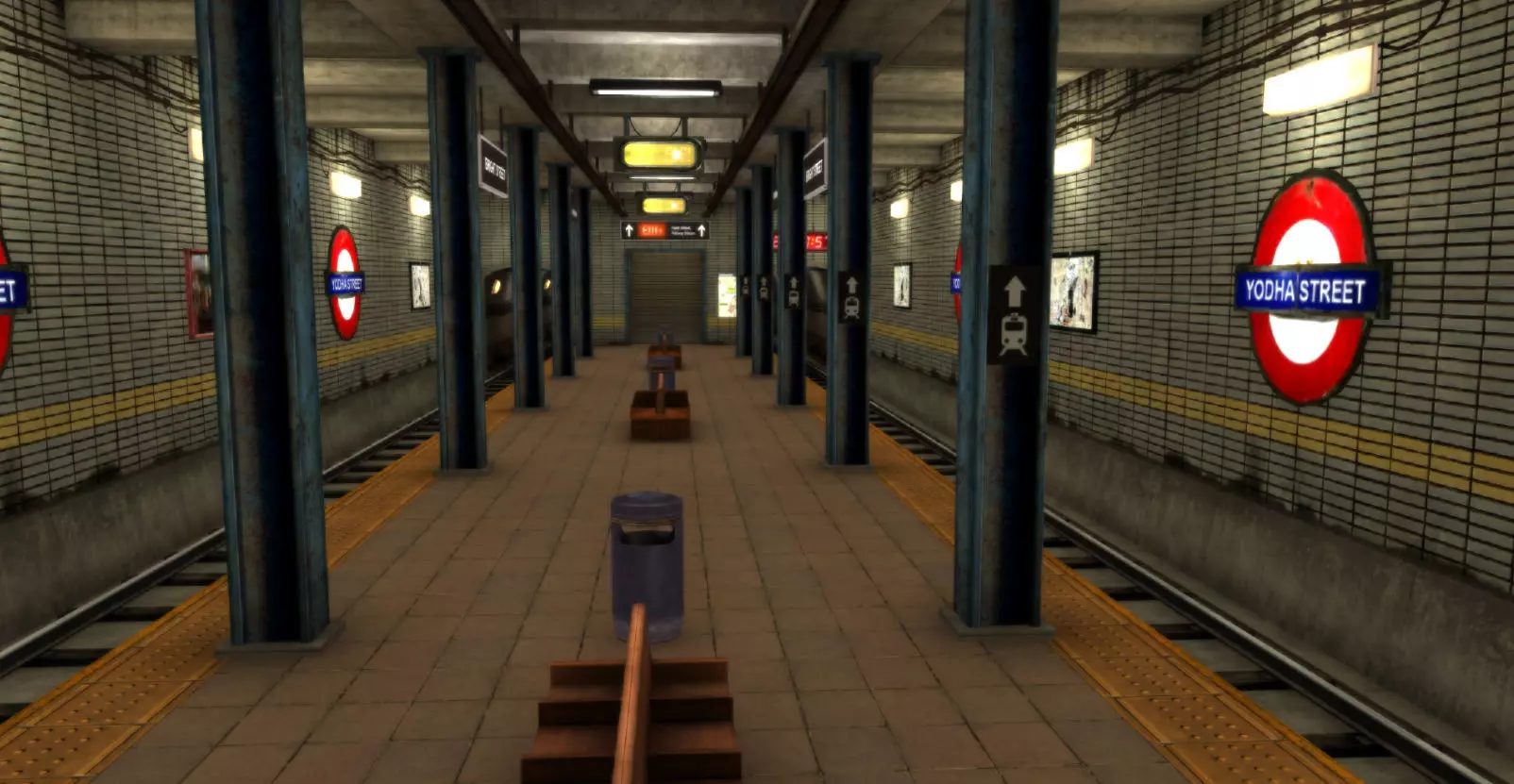 Metro Station Low-poly 3D model_0