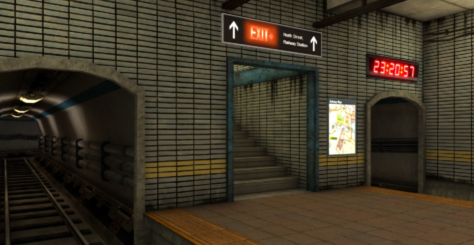Metro Station Low-poly 3D model_1