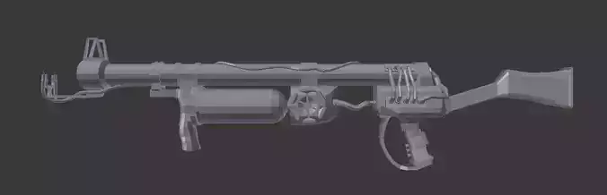 Low-poly Flamethrower semi-steampunk Low-poly 3D model