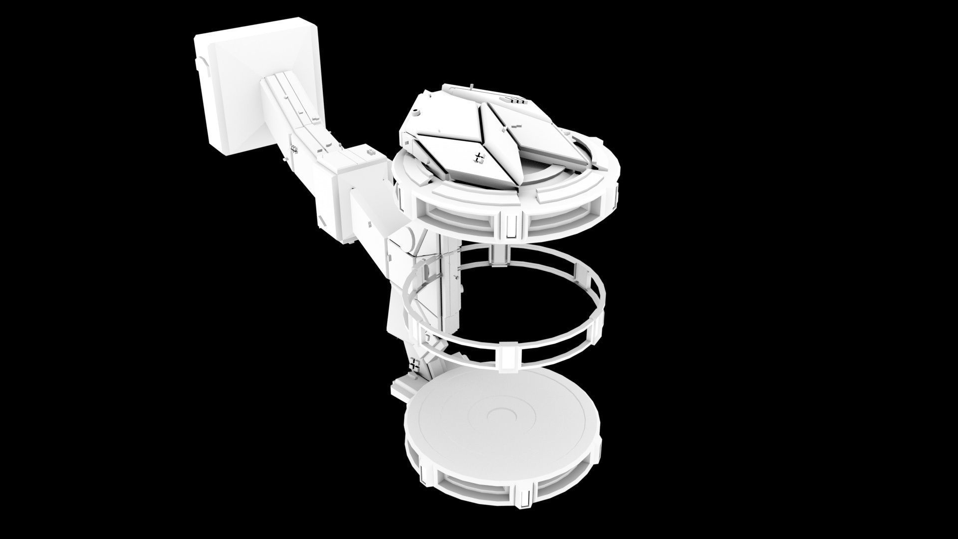 Futuristic Hibernation Laboratory Equipment Space Pod 3D model_4