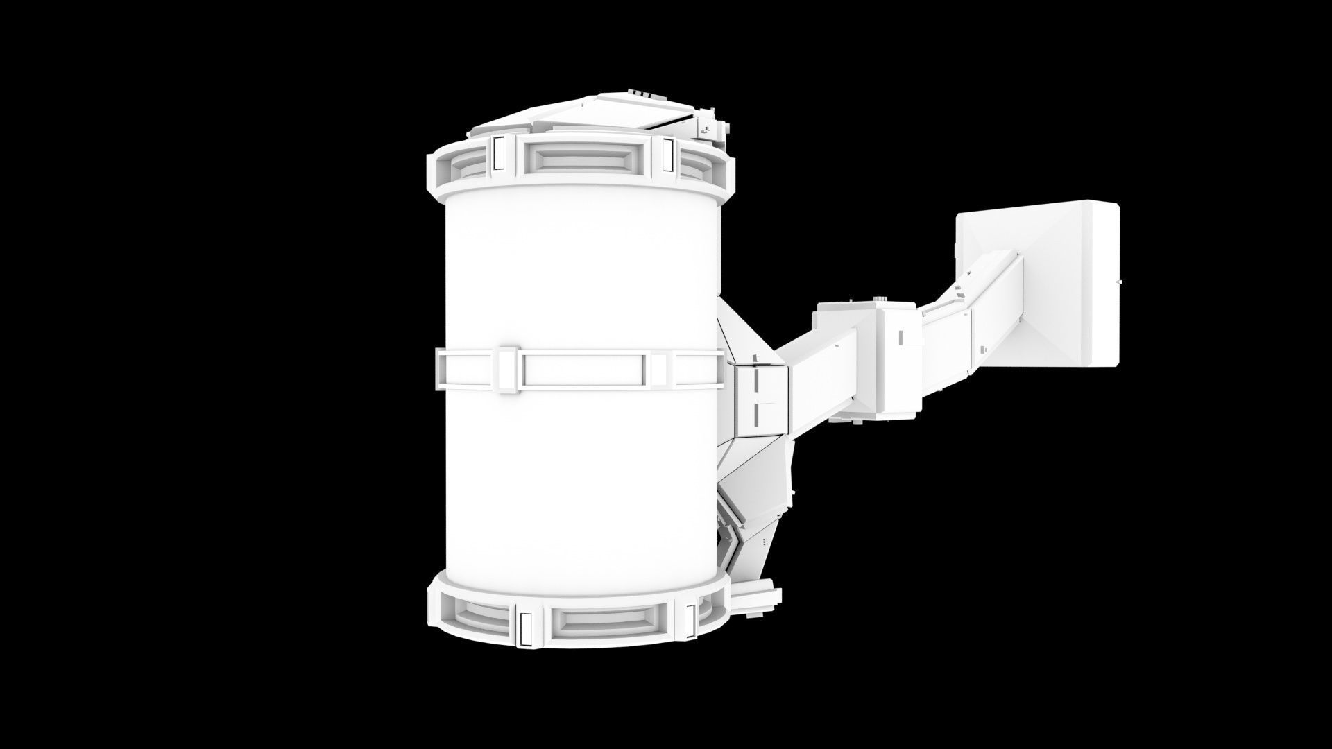 Futuristic Hibernation Laboratory Equipment Space Pod 3D model_7