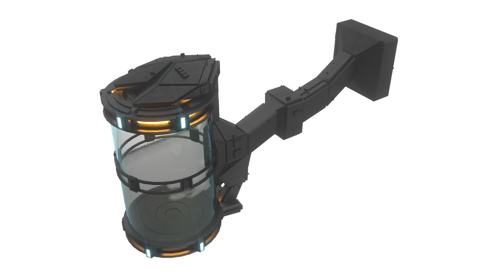 Futuristic Hibernation Laboratory Equipment Space Pod 3D model_1