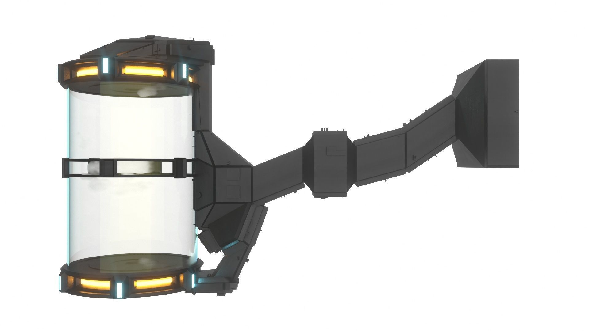 Futuristic Hibernation Laboratory Equipment Space Pod 3D model_13