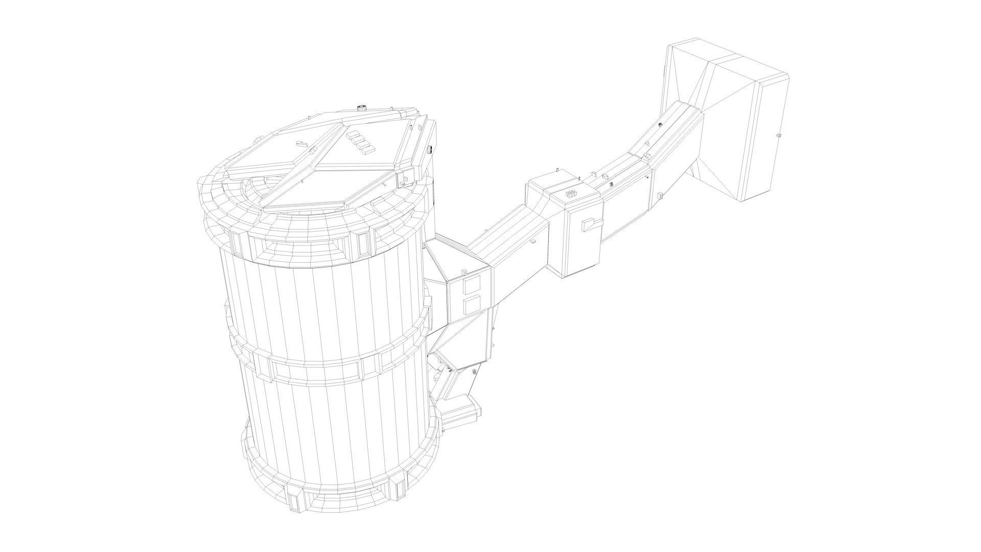 Futuristic Hibernation Laboratory Equipment Space Pod 3D model_3