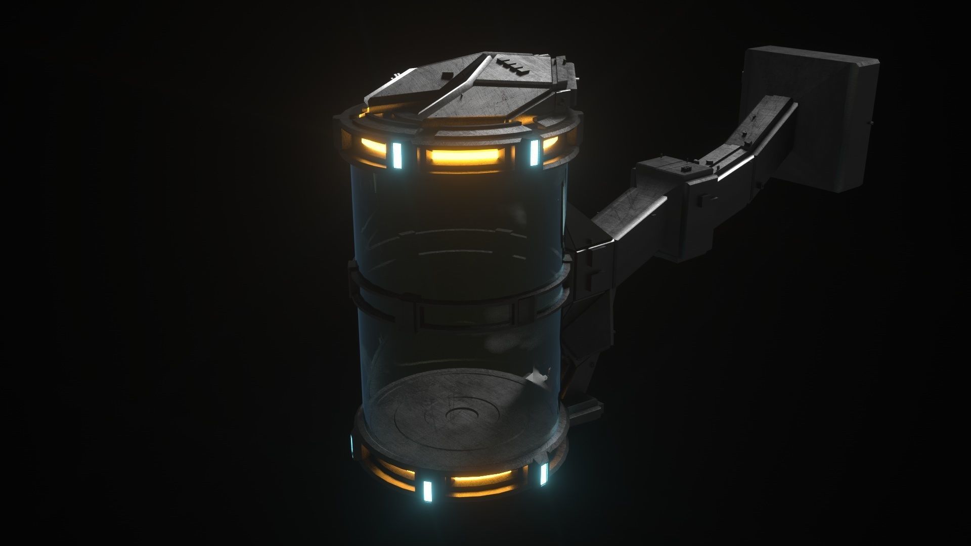 Futuristic Hibernation Laboratory Equipment Space Pod 3D model_6