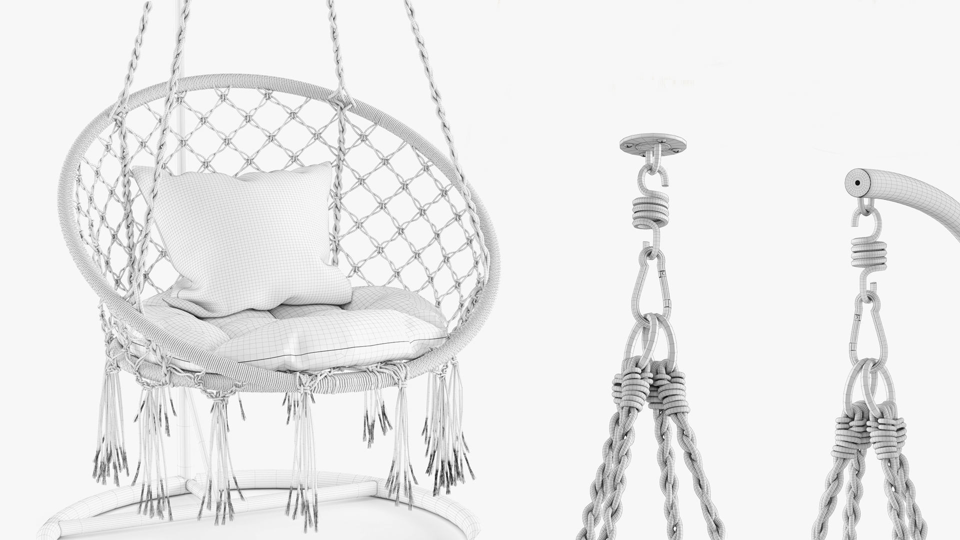 Ohuhu Hanging Hammock Swing Chair 3D model_8