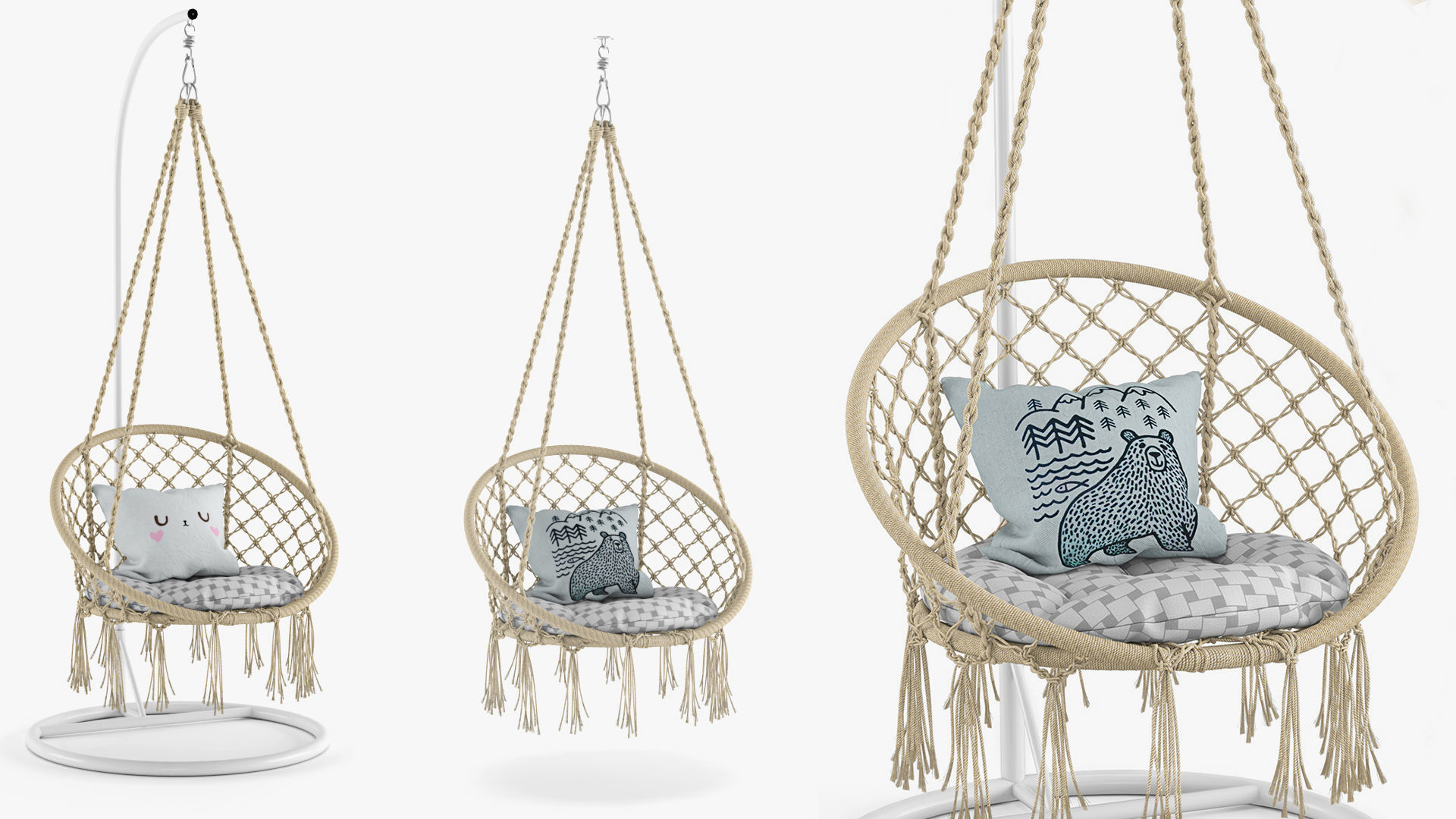 Ohuhu Hanging Hammock Swing Chair 3D model_2