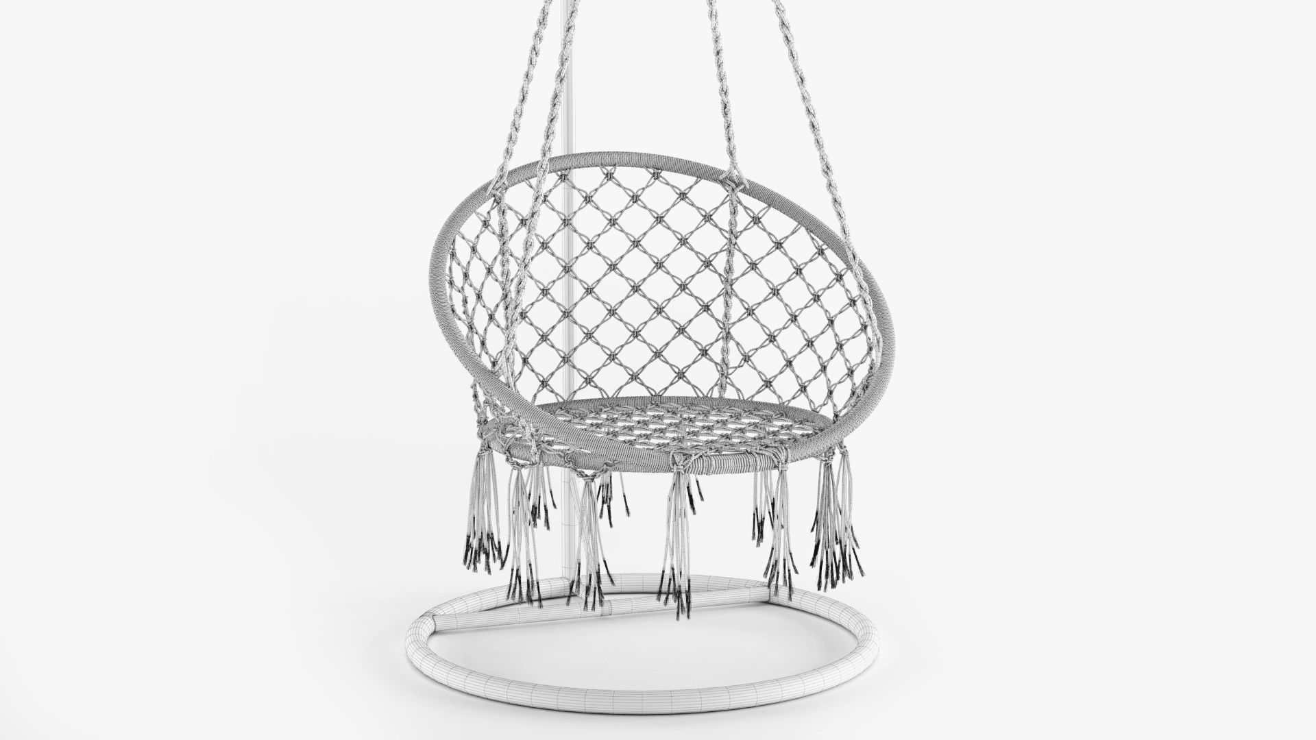 Ohuhu Hanging Hammock Swing Chair 3D model_10