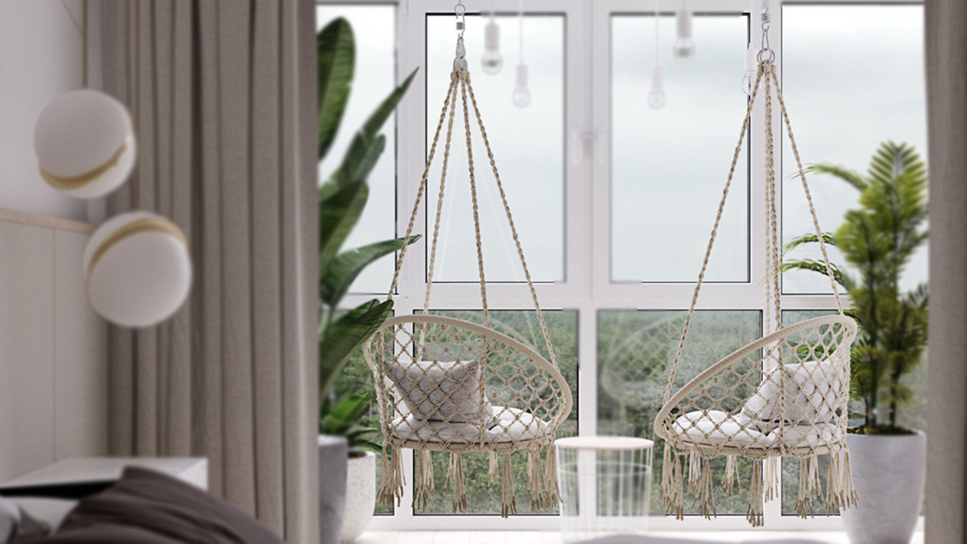 Ohuhu Hanging Hammock Swing Chair 3D model_7