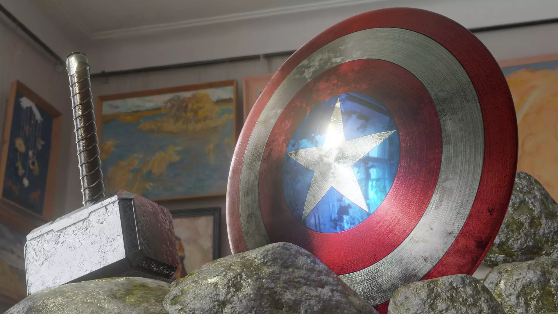 Mjolnir and Hammer Free 3D model_0