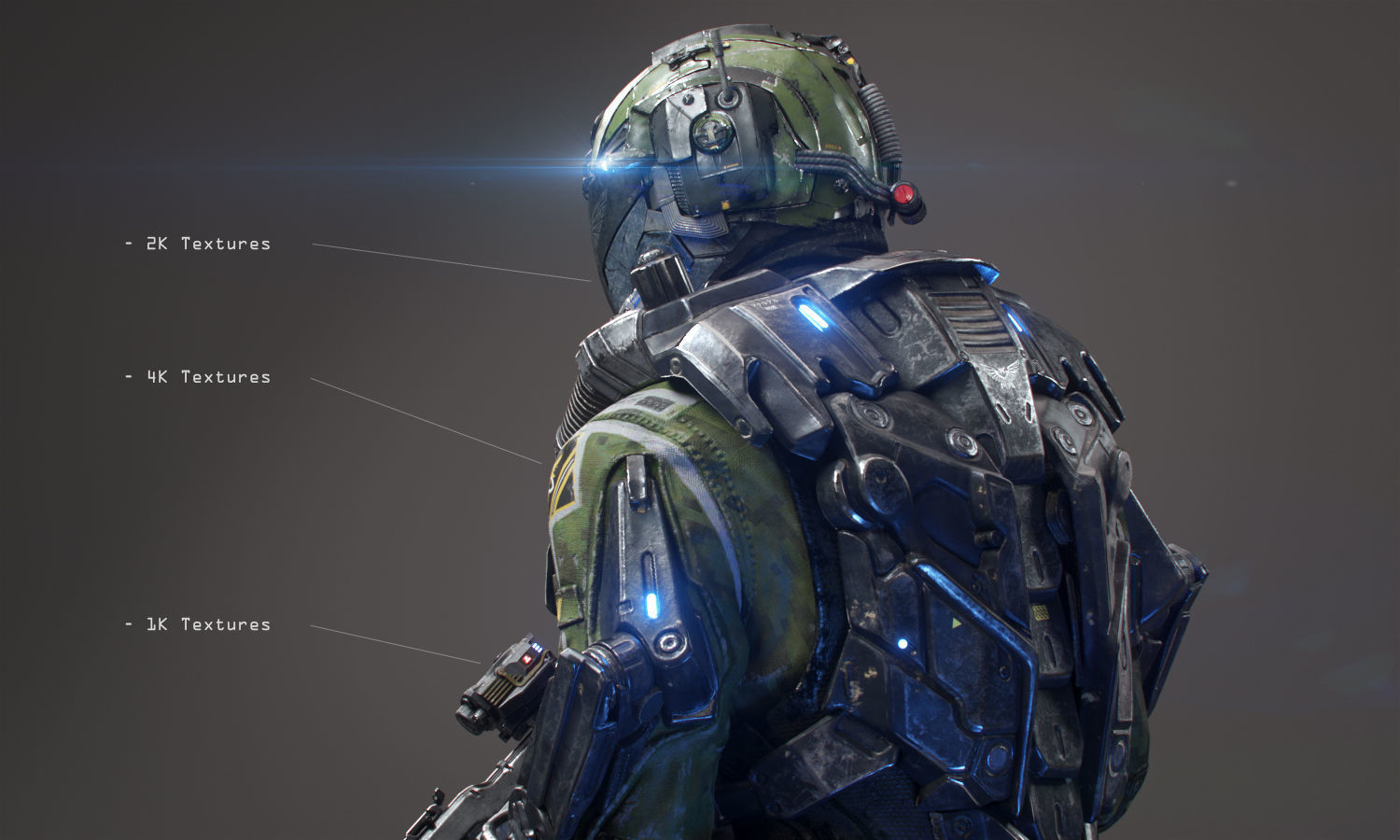 SCIFI - ASSAULT SOLDIER Low-poly 3D model_5