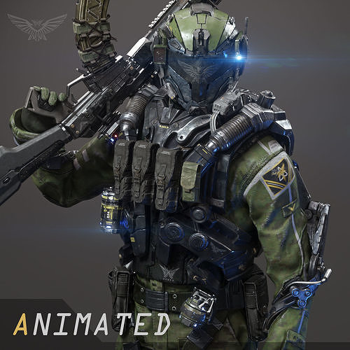SCIFI - ASSAULT SOLDIER Low-poly 3D model