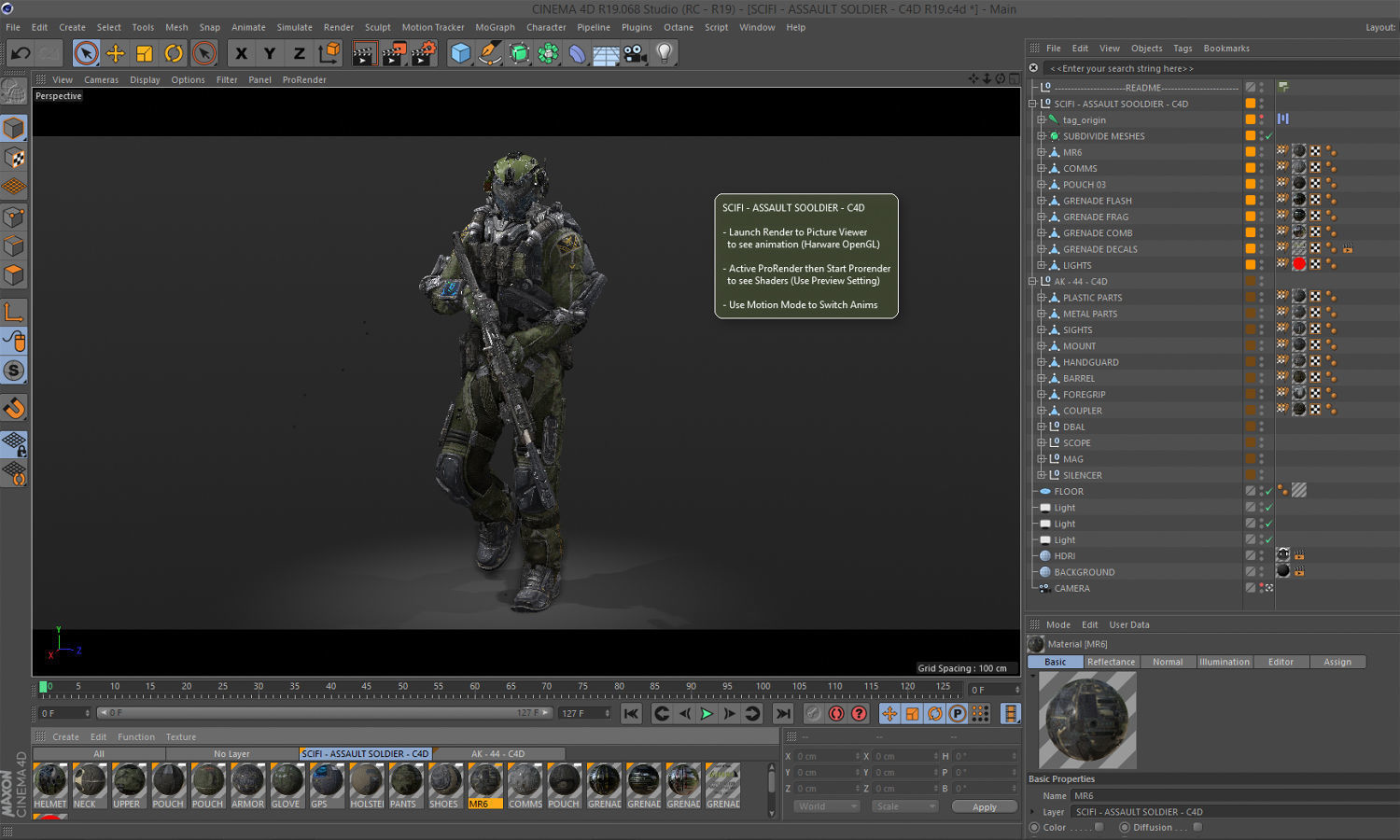 SCIFI - ASSAULT SOLDIER Low-poly 3D model_16