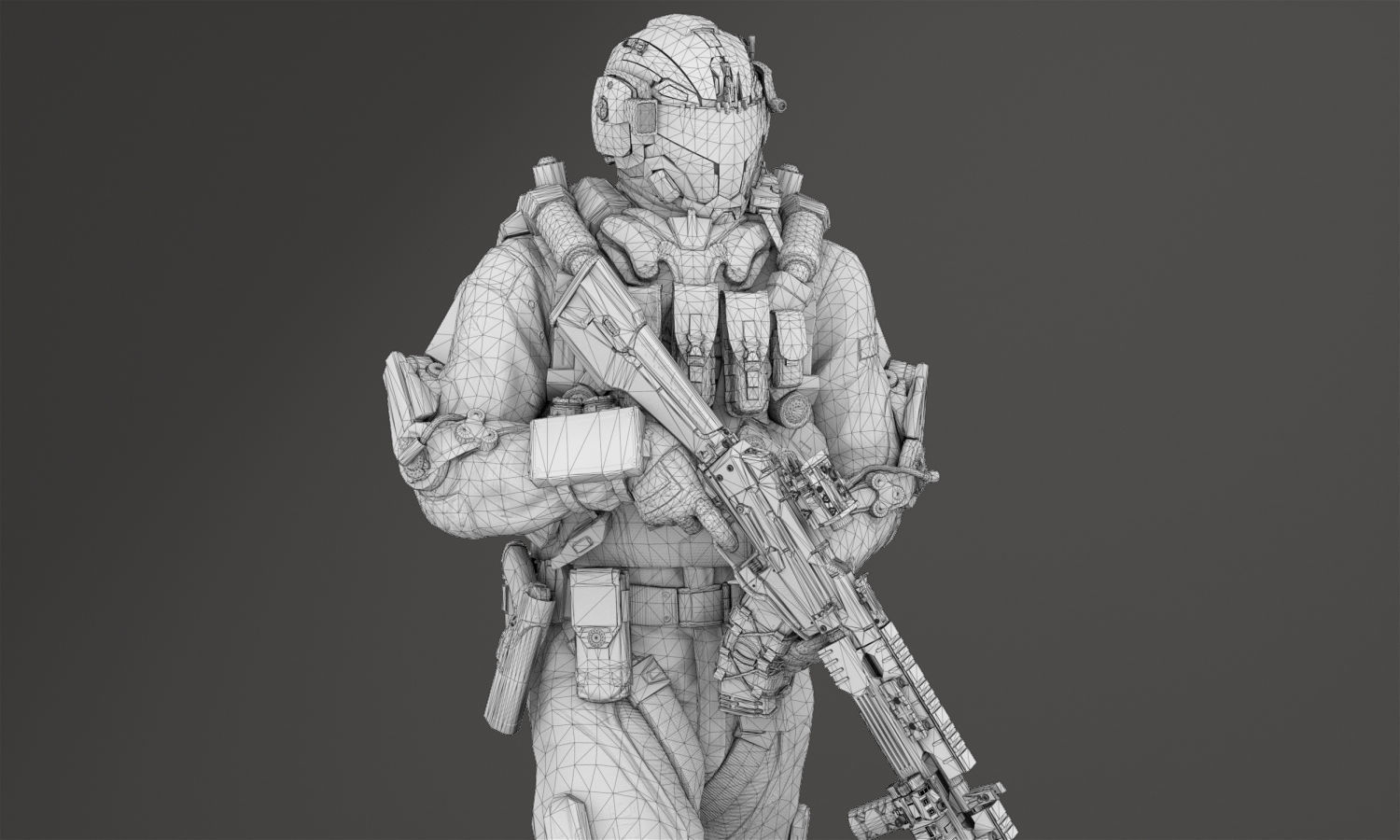 SCIFI - ASSAULT SOLDIER Low-poly 3D model_8