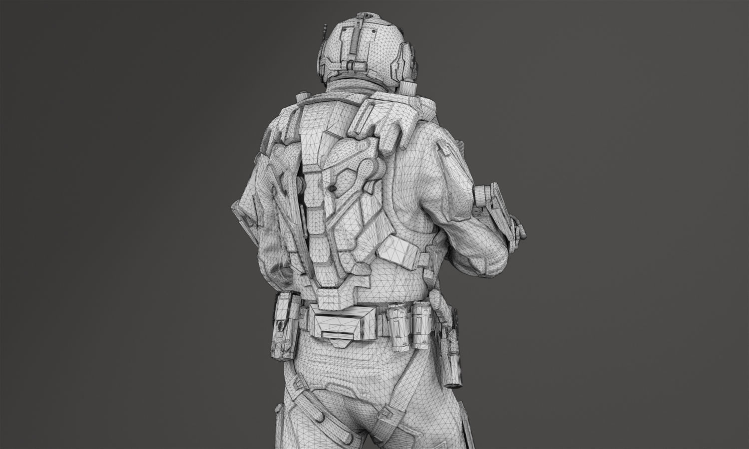 SCIFI - ASSAULT SOLDIER Low-poly 3D model_11