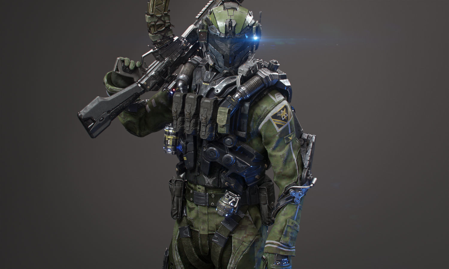 SCIFI - ASSAULT SOLDIER Low-poly 3D model_2