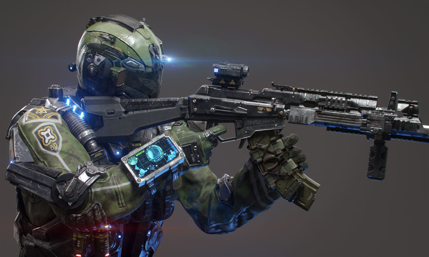 SCIFI - ASSAULT SOLDIER Low-poly 3D model_7