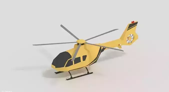 Low Poly Helicopter Game Ready Low-poly 3D model