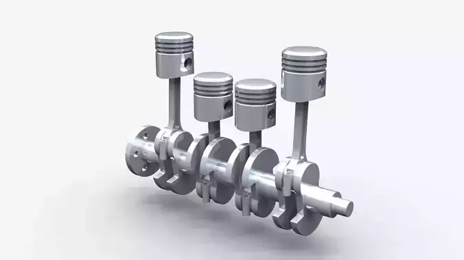 4 cylinder engine 3D model