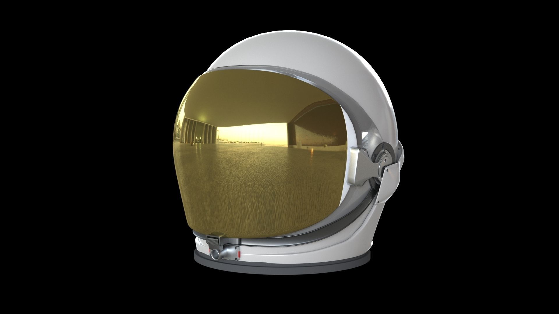 Space helmet Low-poly 3D model_3