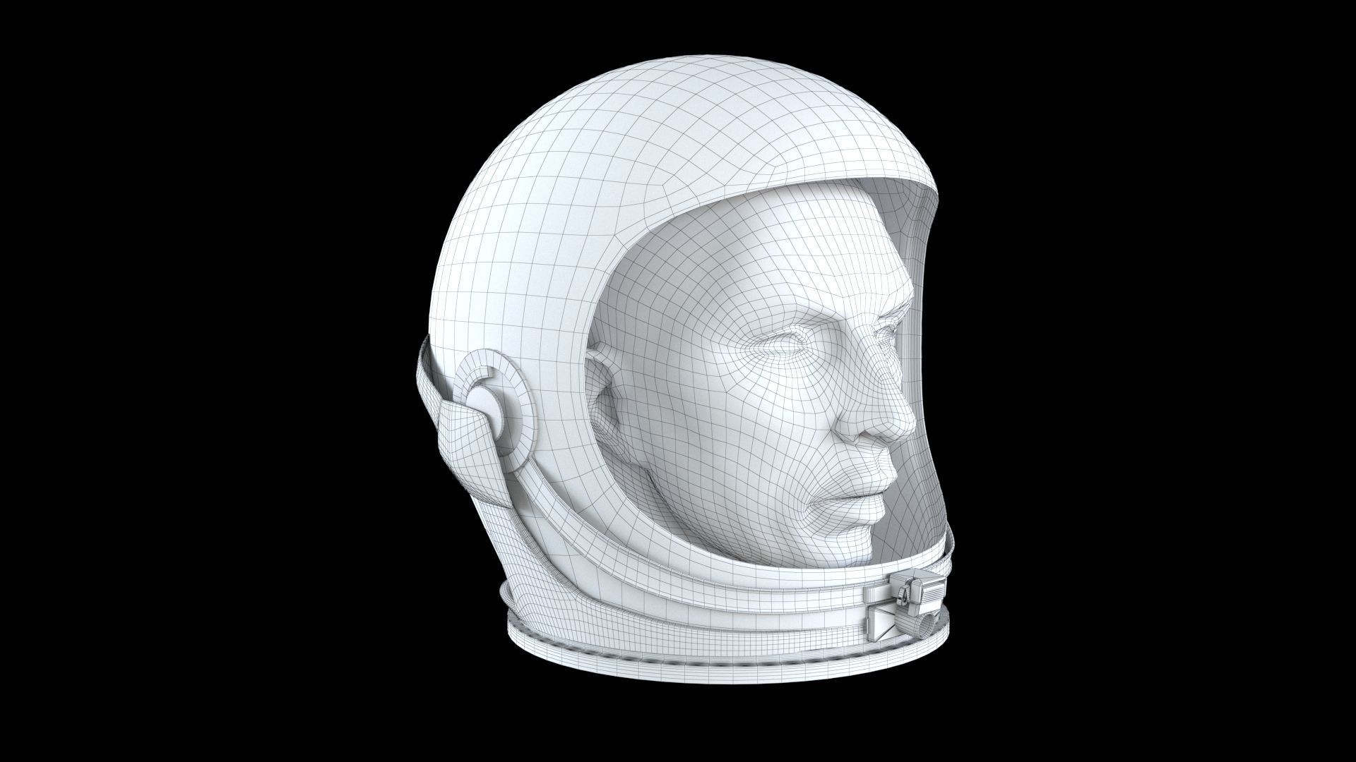 Space helmet Low-poly 3D model_10