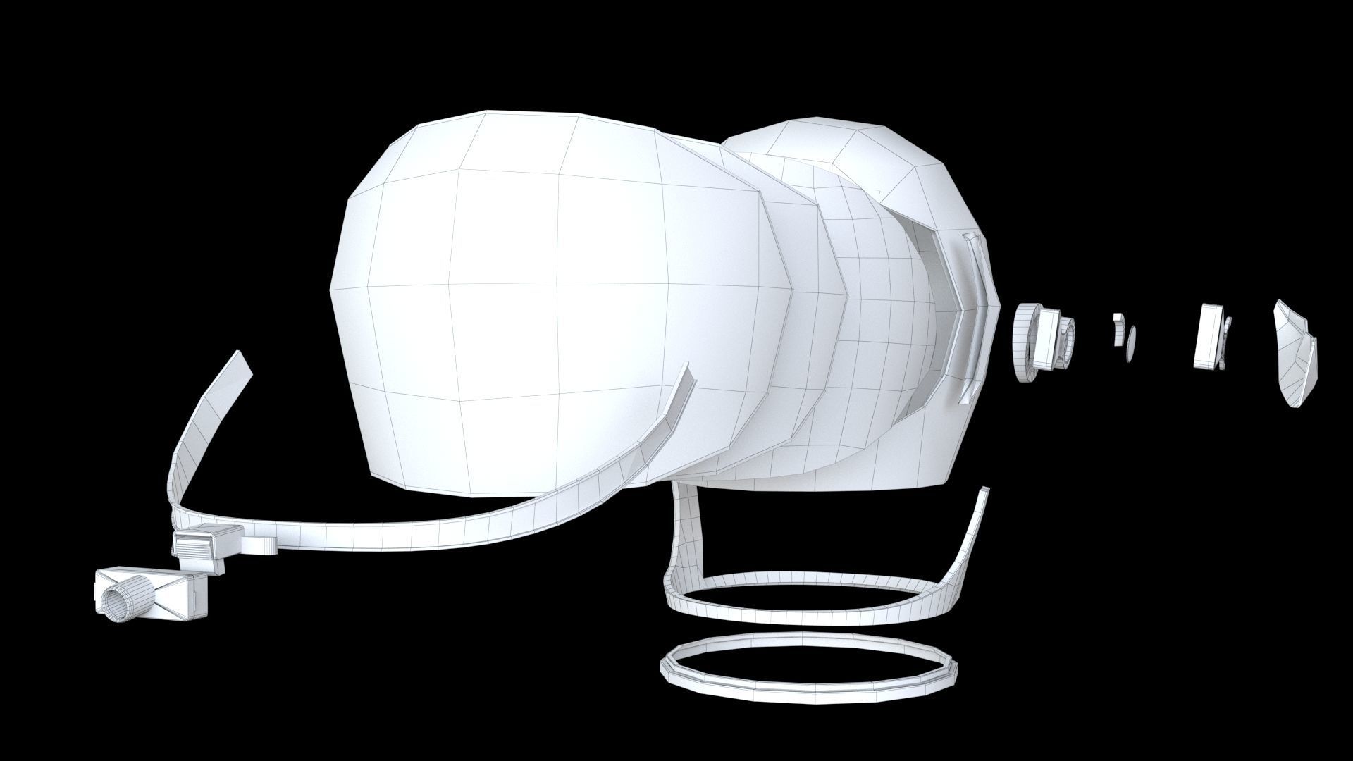 Space helmet Low-poly 3D model_12