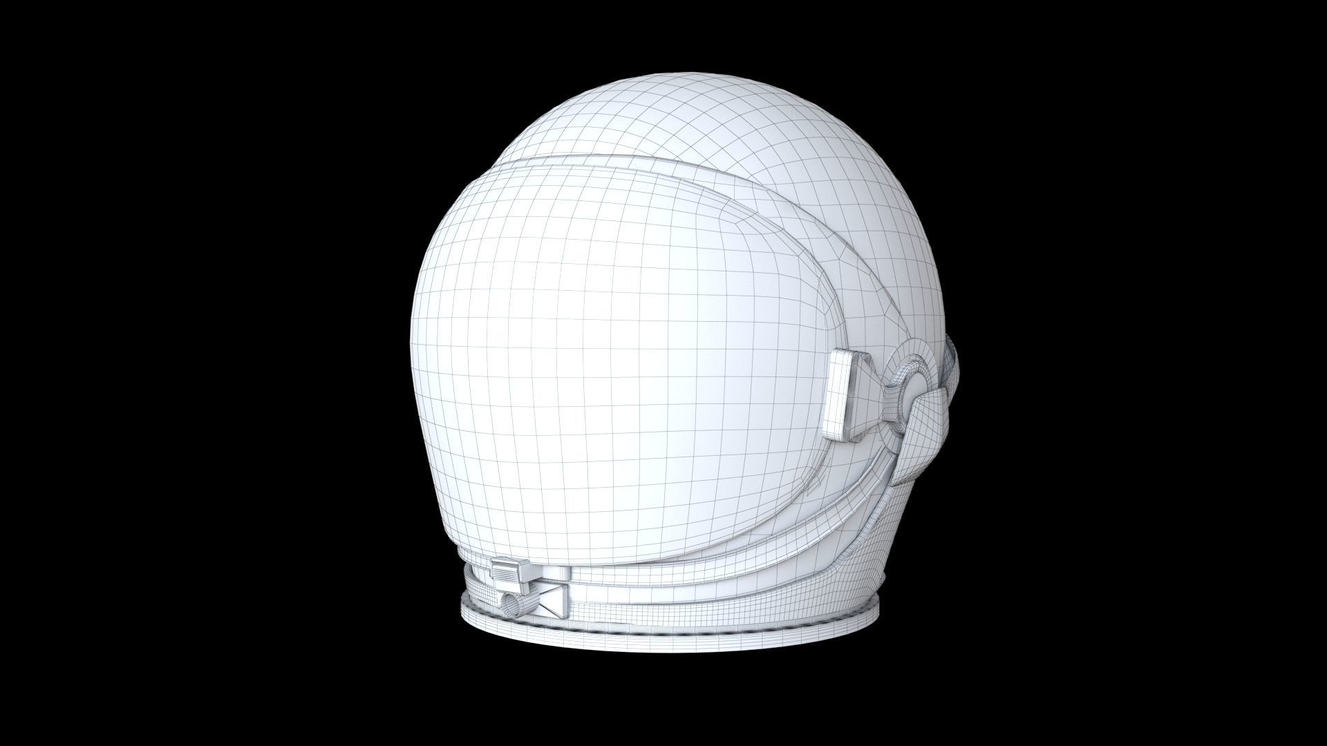 Space helmet Low-poly 3D model_5